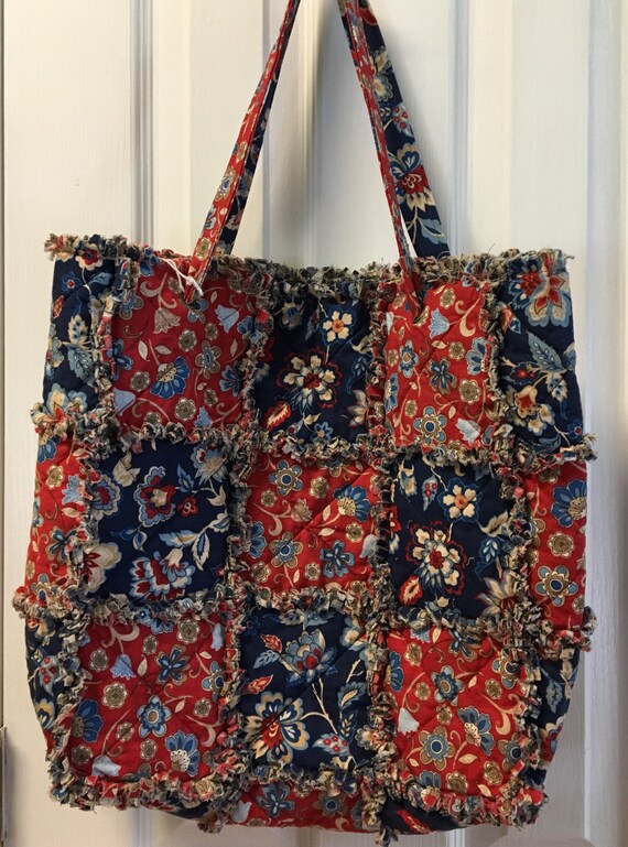 Items similar to Rag quilt bag on Etsy