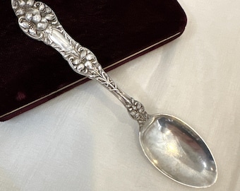 Antique Old Orange Blossom by Alvin Sterling Silver Coffee Spoon, 21.6 gr, 5-1/4", F monogram
