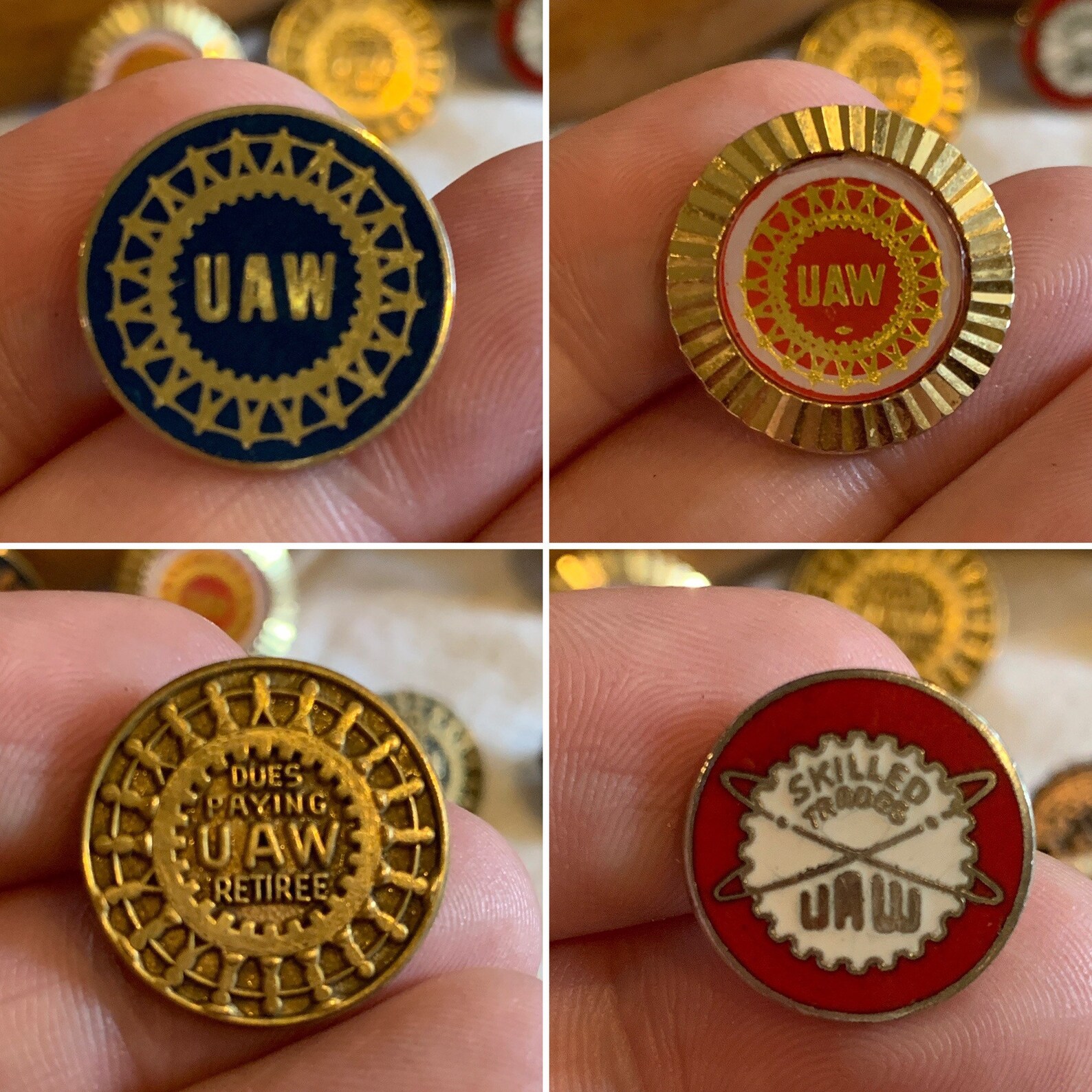 Lot of 10 vintage UAW Union Workers Lapel Hat pins United Etsy