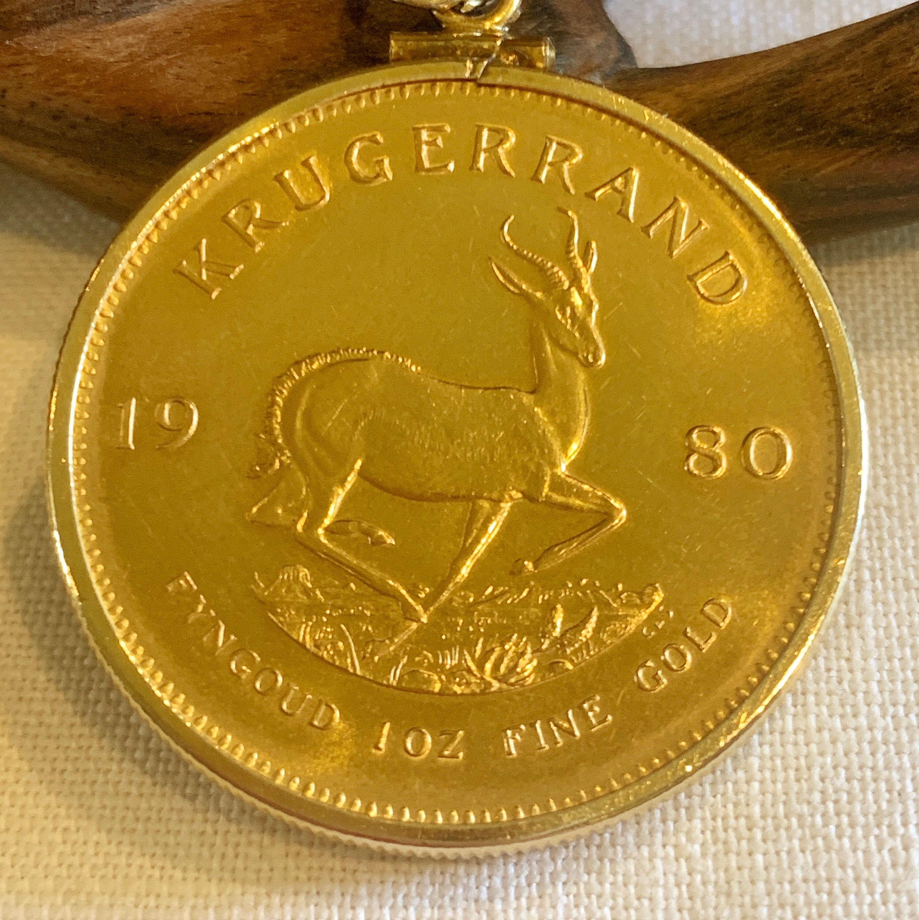 1980 1oz Krugerrand 22K Coin in 14K 