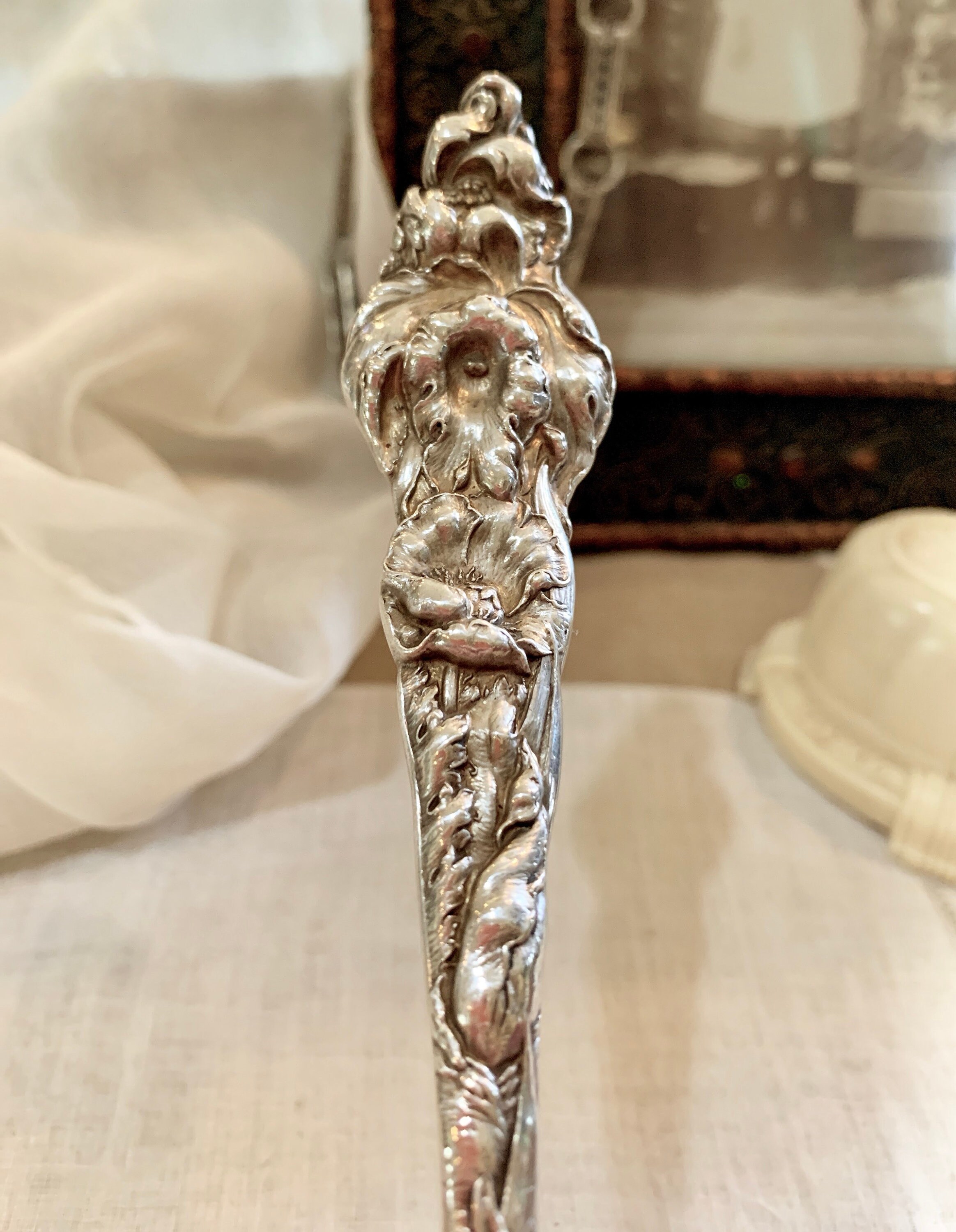 Antique Reed & Barton Sterling Silver Serving Spoon: Les Six