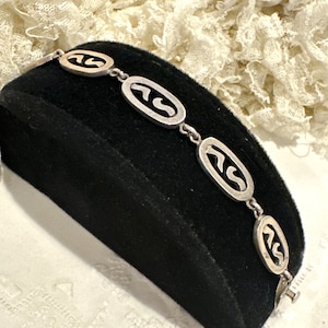 Vintage Artisan 925 Sterling Silver Taxco Oval Link Bracelet, TL-49 Mexico 925 Silver Bracelet