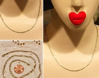 14K Yellow Gold Figaro Flat Link Chain 