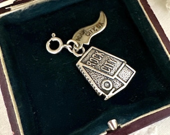 Vintage Sterling Silver Rock City Georgia Charm Pendant, SEE ROCK CITY travel charm