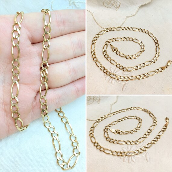 Vintage 10K Yellow Gold Figaro Chain 