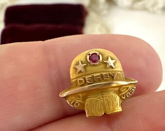 1930's 10K Yellow Gold Derby Underwear 10 years of Service Pin by Balfour, Bowling Green, KY