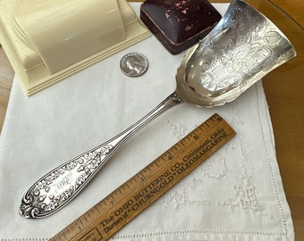 J.E. Caldwell & Company Sterling Silver Shovel Serving Spoon, Rare Antique Sterling Cracker Serving Scoop, 8-3/4"