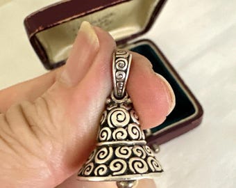 Novica Sterling Silver spiral Bell Charm Pendant