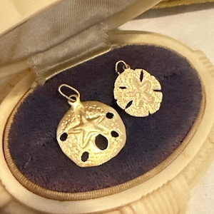 14k yellow gold sand dollar charm pendant