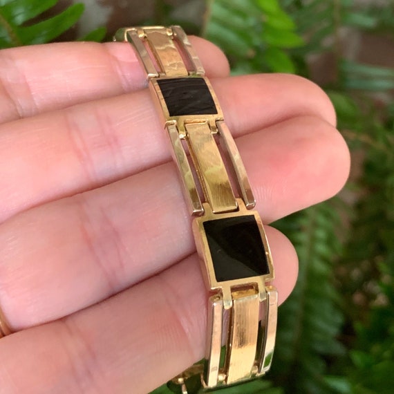 Luis Morais 14kt Yellow Gold Onyx And Diamond Bracelet in White | Lyst UK