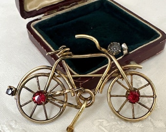 Vintage 1940s signed LINC Gold Filled Bicycle Pin Brooch