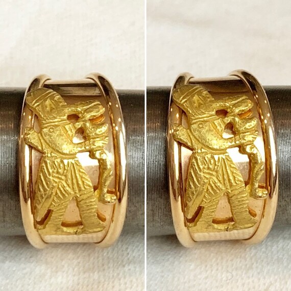 18k Rose 21k Yellow Gold Peruvian Mayan Deity Vir… - image 4