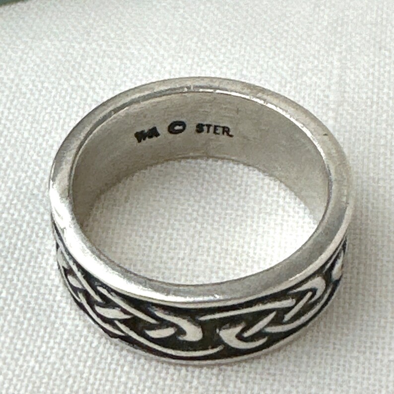 Vintage Sterling Silver Celtic Knot Eternity Band, 925 Silver Celtic Midi Ring image 8