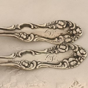 Set of Two Old English by Towle Sterling Silver Sugar Spoons, D monogram