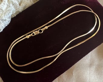 10K Yellow Gold Square Serpent Chain Necklace, 1mm, 16 inch, R&B Canada