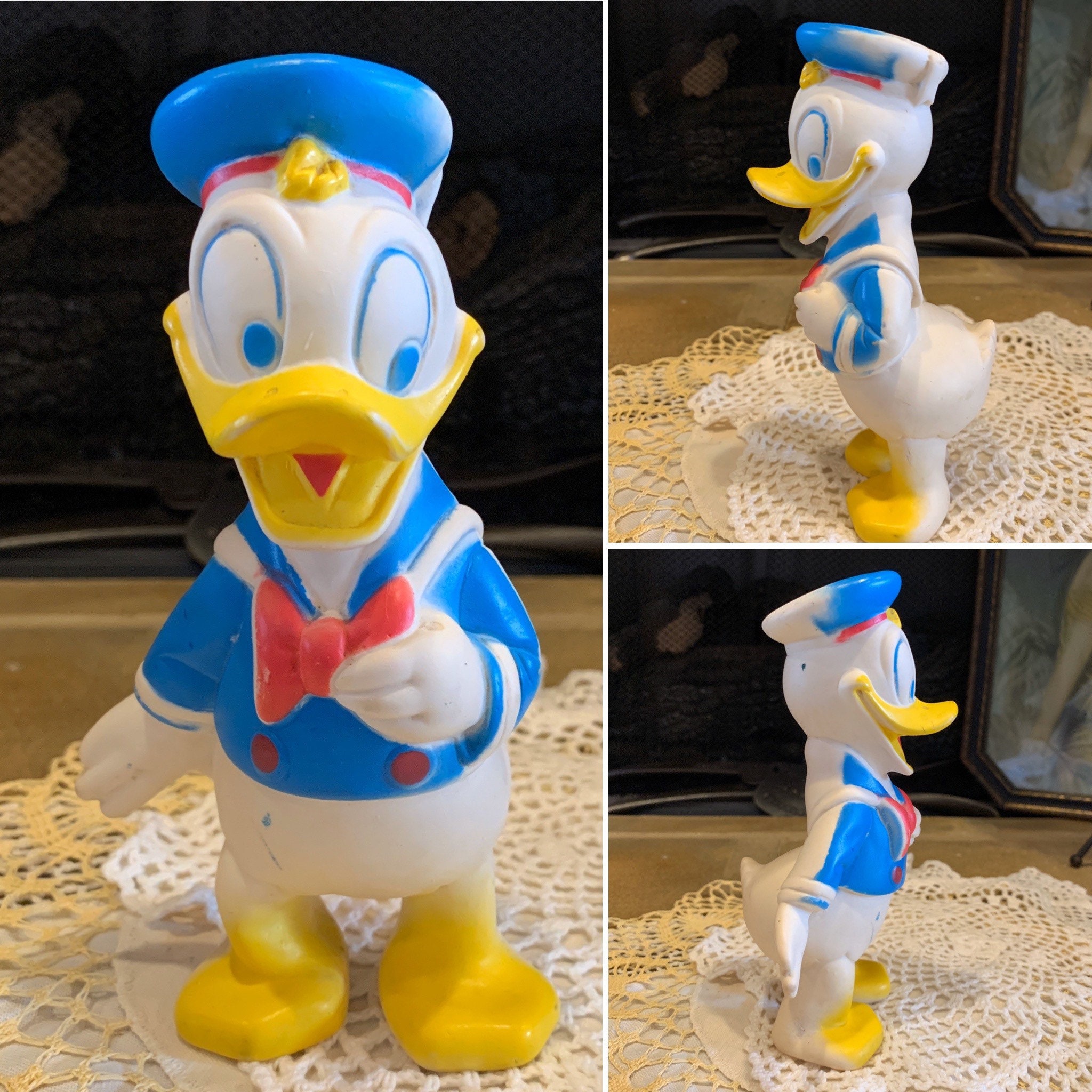 DONALD DUCK RUBBER SOAPDISH floating squeeze toy soap dish Sun Rubber Co  Disney