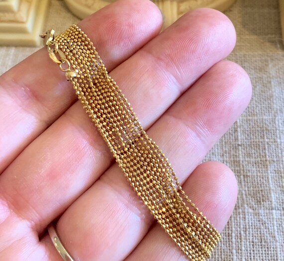 Italian 14K Milor Yellow Gold Triple Strand Bead Ball Chain 