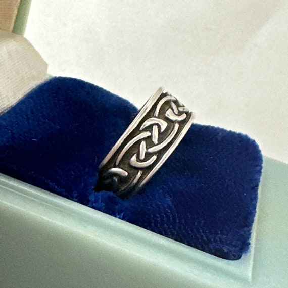 Vintage Sterling Silver Celtic Knot Eternity Band… - image 2