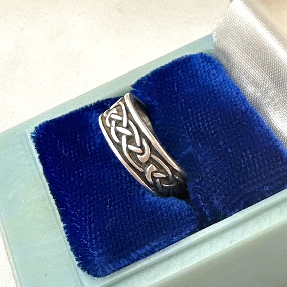 Vintage Sterling Silver Celtic Knot Eternity Band… - image 4