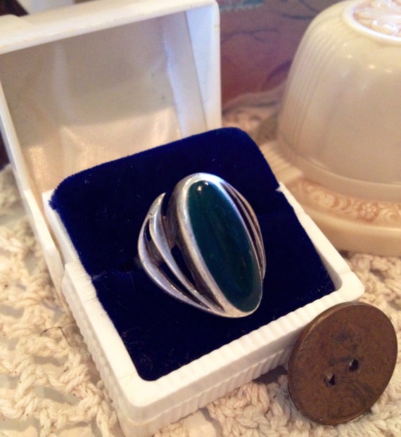 Vintage Navajo handmade Sterling Silver Malachite… - image 9