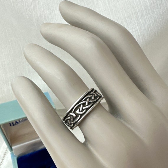 Vintage Sterling Silver Celtic Knot Eternity Band… - image 3