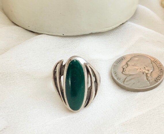 Vintage Navajo handmade Sterling Silver Malachite… - image 3