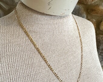 Classic 10K Yellow Gold Figaro Chain Necklace, Unisex Italian 10K Yellow Gold Figaro Link Chain Necklace