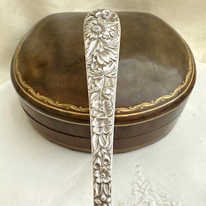 Antique S Kirk & Son Repousse Sterling Silver Spoon