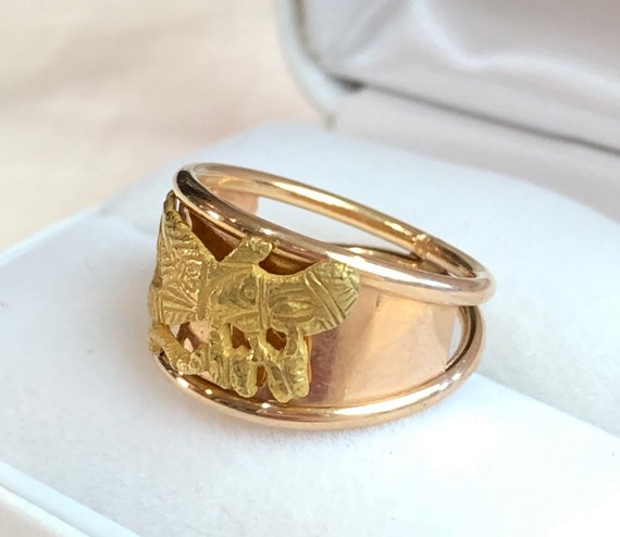 18k Rose 21k Yellow Gold Peruvian Mayan Deity Vir… - image 5