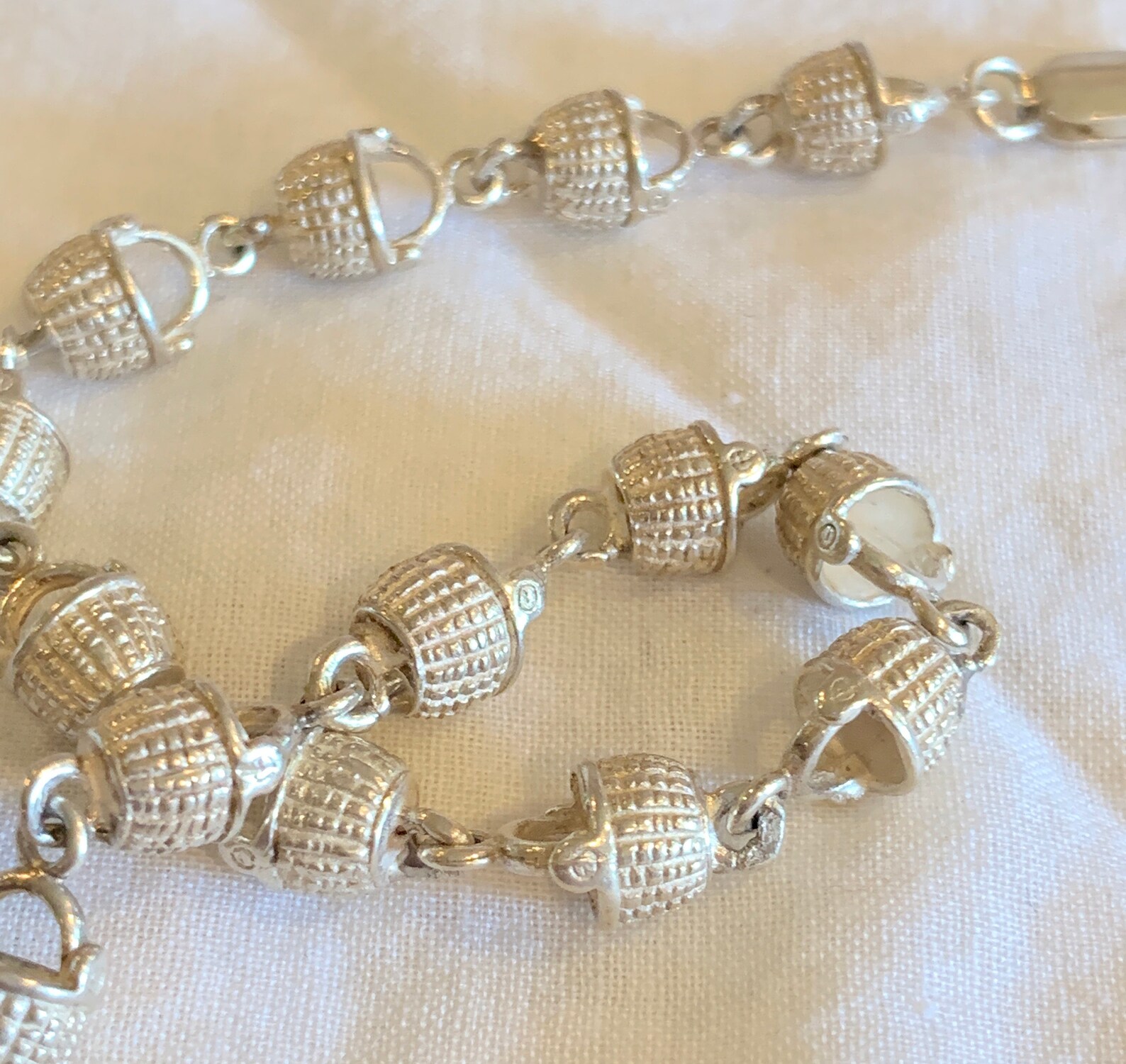 Sterling Silver Nantucket Basket link bracelet 925 Sterling Etsy