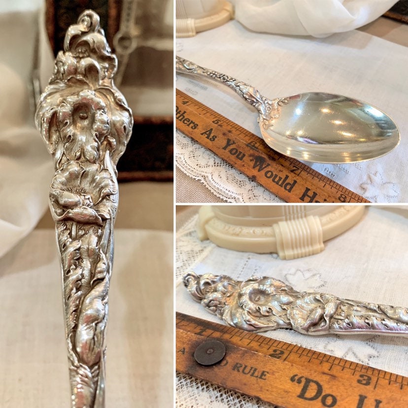 Reed & Barton Sterling Les Six Fleurs Pattern Serving Spoon