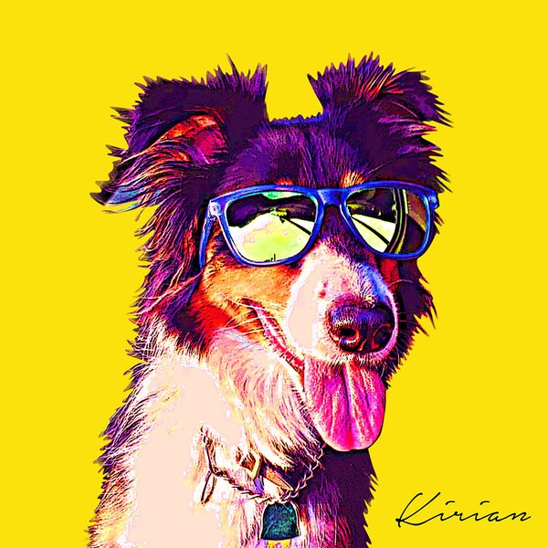 Colorful Dog Art Etsy