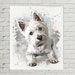 Modern Pet Portrait from Photo, Custom Pet Portrait on Canvas or Print, Pet Memorial Gift, Westie Art Print, Dog Art Print, Large Wall Art 