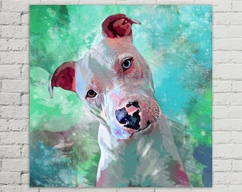 Dog Portrait Custom Painting from Photo | Custom Pet Portrait | Unique Pet Gifts | Pet Memorial | Custom Pet Canvas | Abstract Pet Portrait