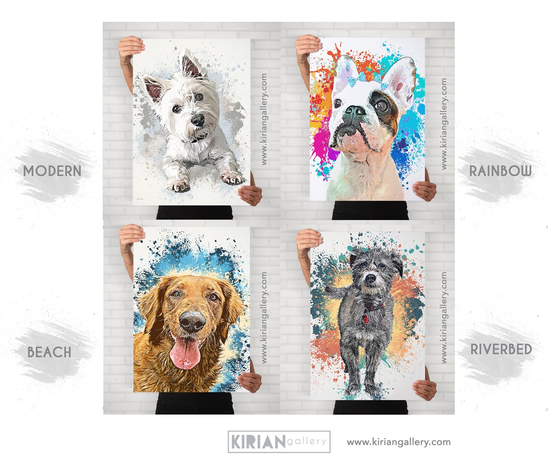 Pet Portrait Custom Portrait Pet Dog Custom Art Dog Custom Etsy