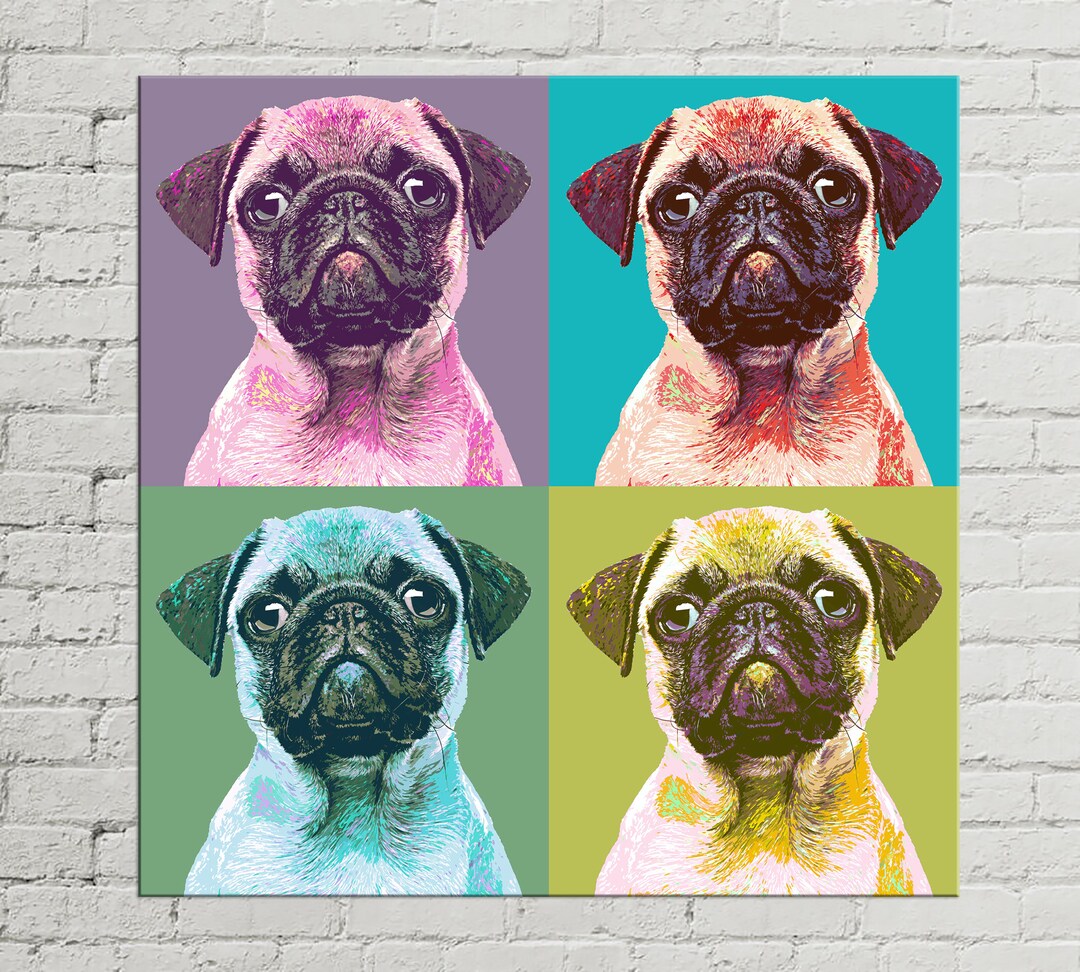 Custom POP Art Pet Portrait Pop Art Pet Andy Warhol Pet - Etsy