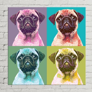 Custom POP Art Pet Portrait Pop Art Pet Andy Warhol Pet - Etsy