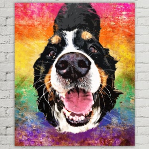 Pet Memorial Portrait | Personalized Art | Pet Sympathy | Pet Loss | Pet Parent Gift | Unique Pet Gifts | Rainbow Bridge | Colorful Decor