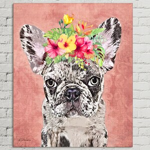 Custom Pet Canvas | Canvas Pet Portrait  | French Bulldog Art| Frenchie | Pet Portrait Custom | Custom Pet Portrait | Pet Memorail Portrait
