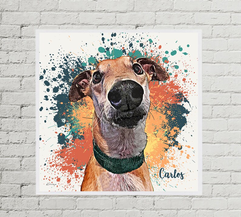 Pet Memorial Gift Pet Loss Gift Dog Art Custom Pet Portrait on Canvas or Print Modern Pet Portrait from Photo Pet Portrait from Photo