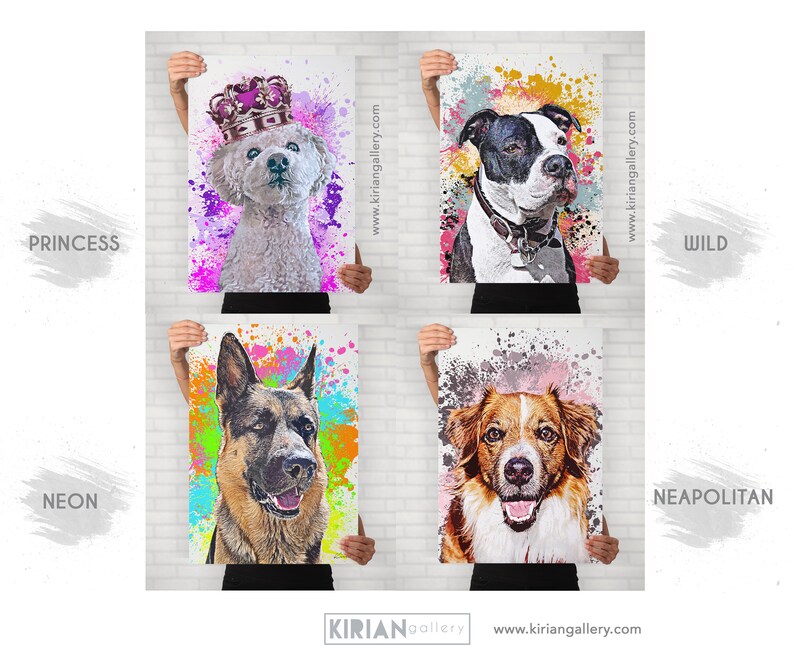 Pet Memorial Gift Pet Loss Gift Dog Art Custom Pet Portrait on Canvas or Print Modern Pet Portrait from Photo Pet Portrait from Photo
