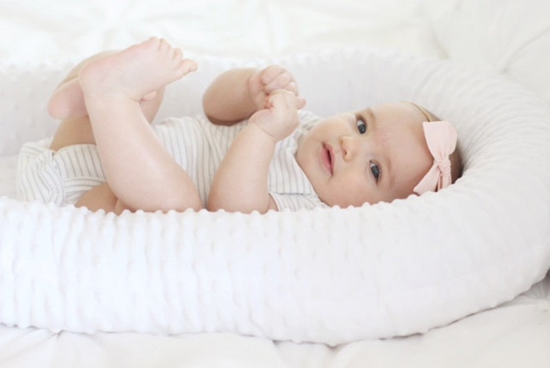 Baby Sleep Nest Cosleep Baby Bed White and Gray Etsy