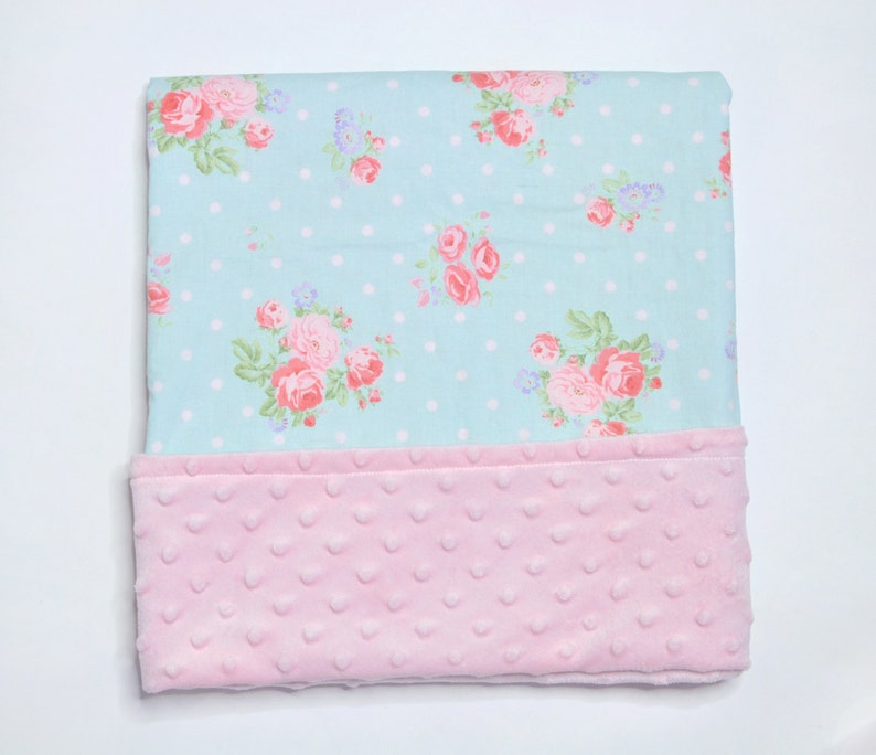 Floral Baby Blanket mint baby blanket minky Etsy