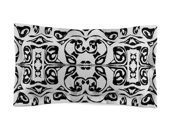 Black White Geometric Pattern Pillow Sham | Microfiber Pillow Sham