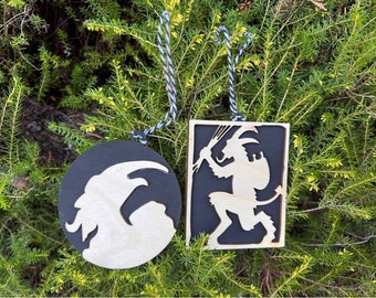 Hand-Painted Krampus Ornament, Birchwood Holiday Decor