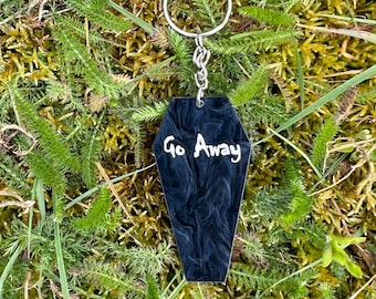 Go Away Coffin Keychain