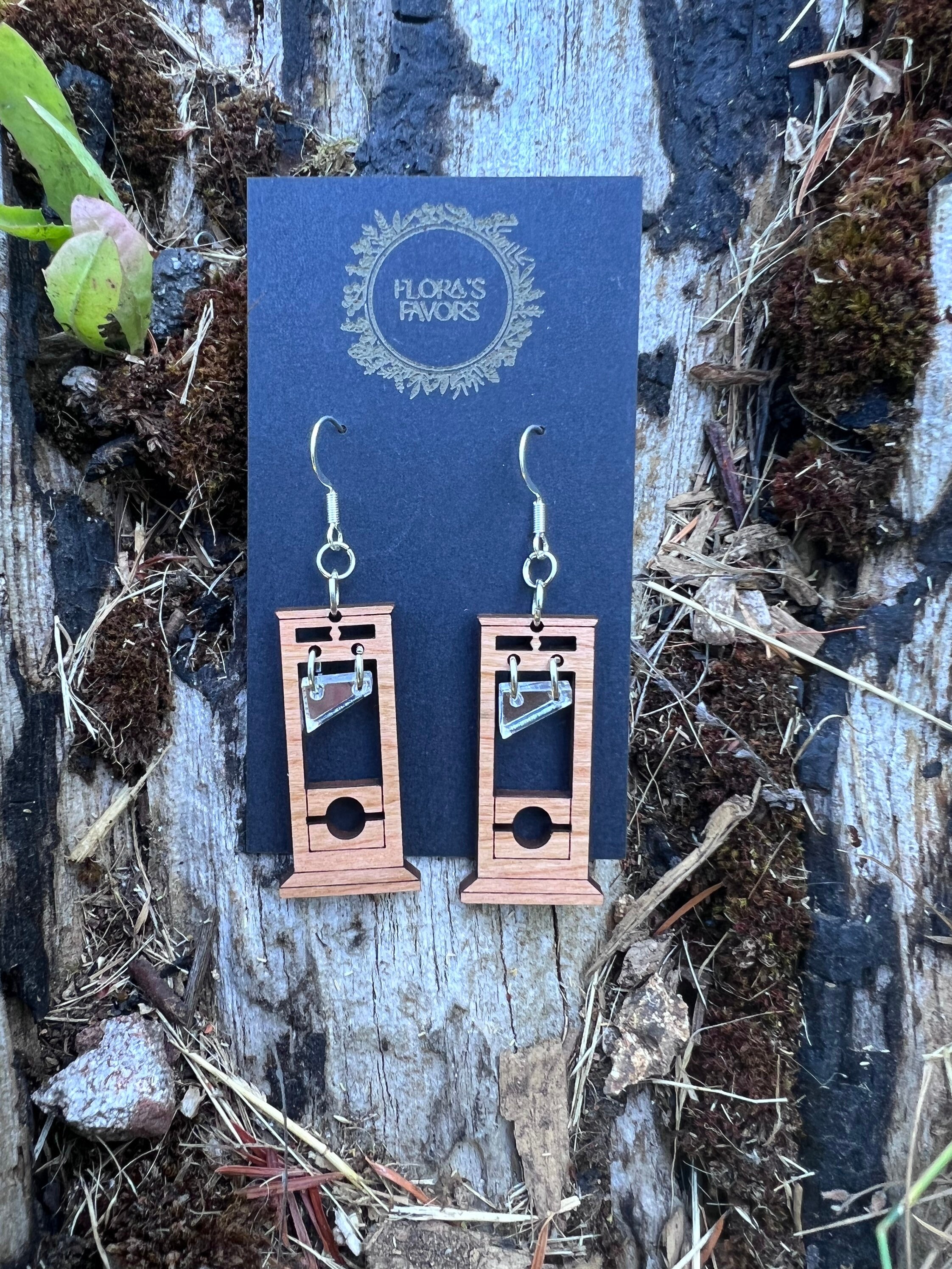 Jeff bezos on sale guillotine earrings etsy