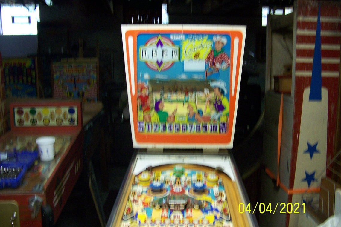 1962 Gottlieb Flipper Cowboy pinball machine Etsy