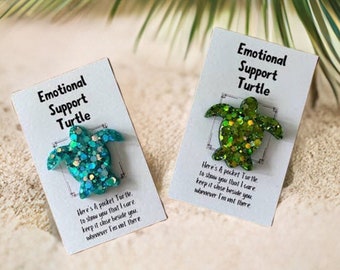 Pocket Hug Turtle - Emotional Support Turtle - Thinking of you - Friendship Gift - Party Favor - Missing You - Coworker Gift