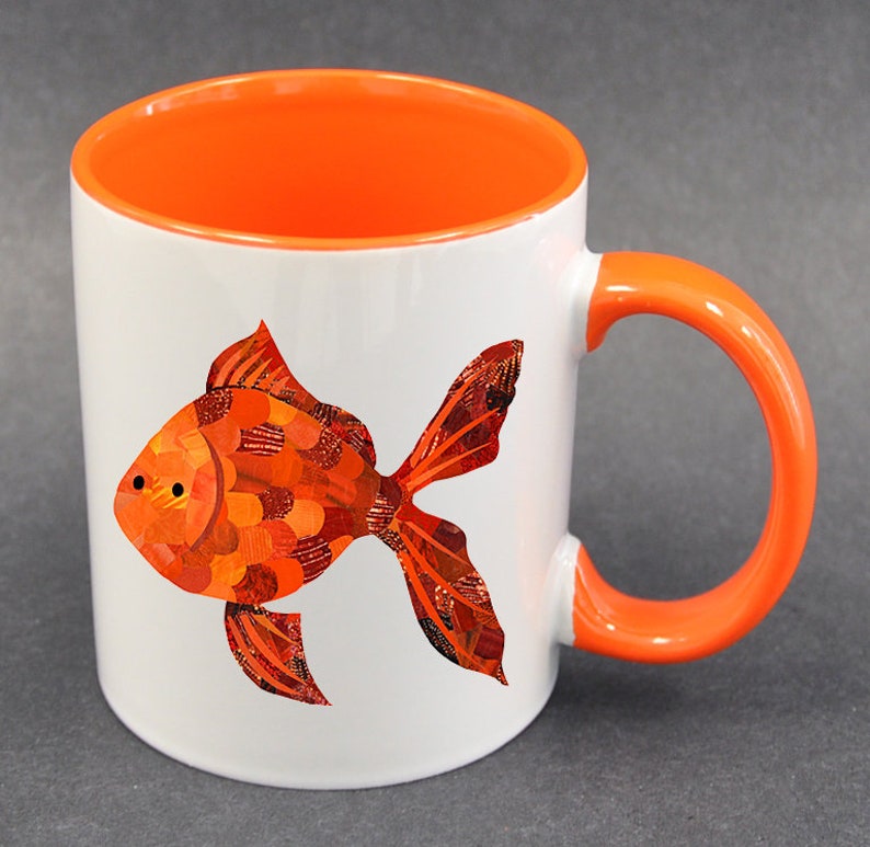 Fish mug Cute fish mug Colourful mugs Animal gift Nautical Etsy